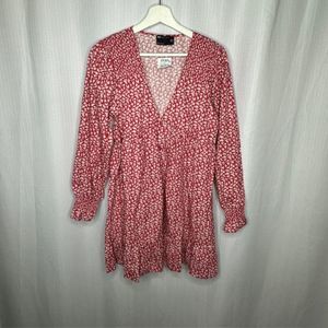 ASOS Red Floral Empire Waist Cotton‎ Gathered Dress